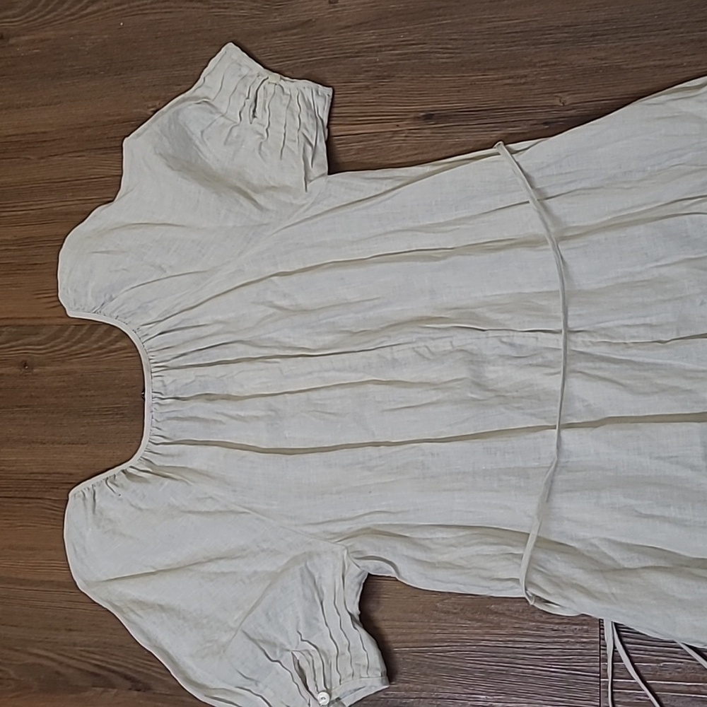 J. Crew Cream Maxi Dress used good condition for women zise m  100%linen. - Picture 16 of 16